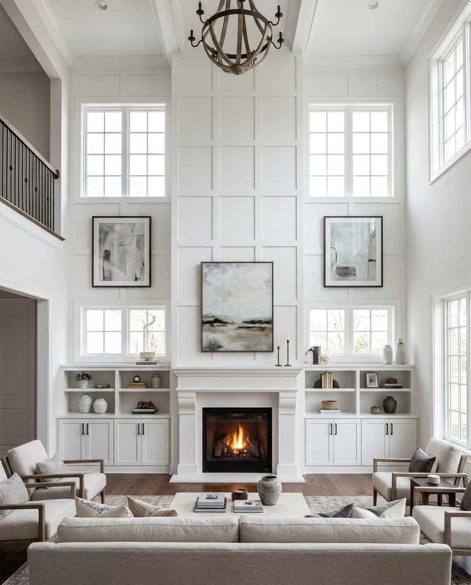 Two-storey shaker feature wall in Brampton